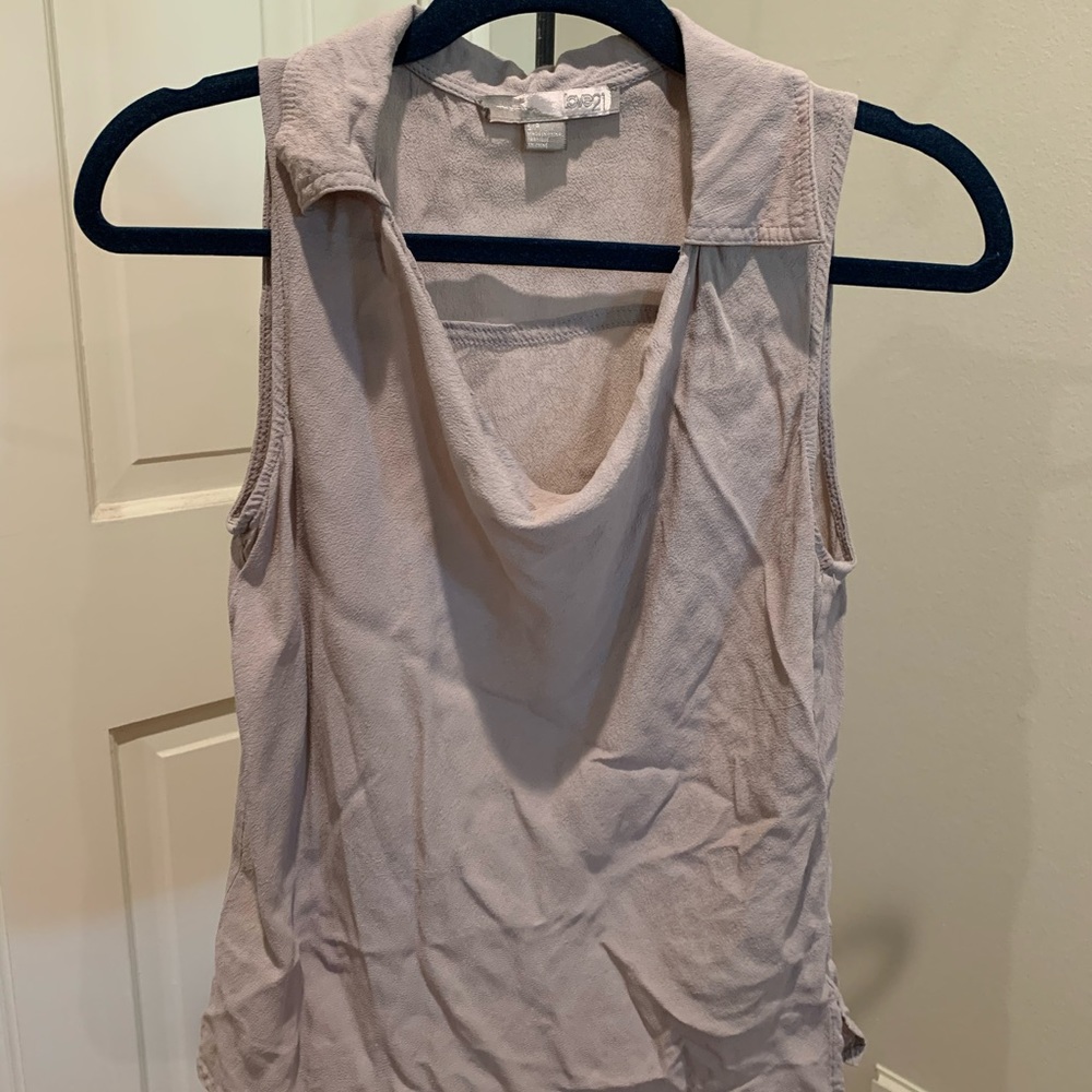 Scoop neck cream blouse